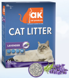 AK Cat наполнитель комкующийся бентонитовый с ароматом лаванды - 5,5 кг (6 л)