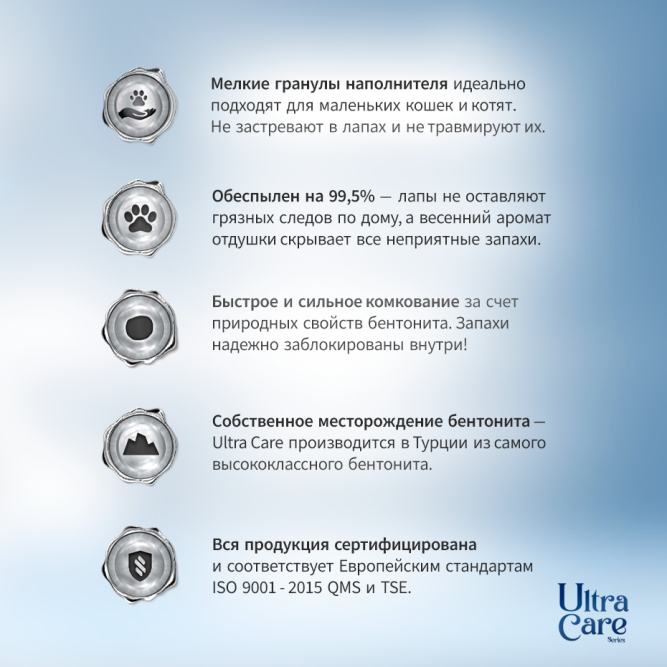 Ultra Care Fine Small Cats &amp; Kittens комкующийся наполнитель для кошачьего туалета для котят и мелких кошек