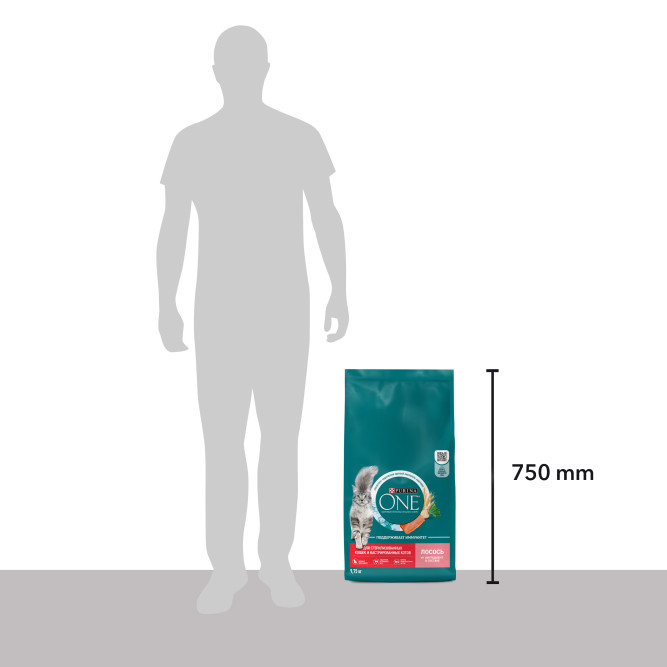 Purina ONE сухой корм для стерилизованных кошек с лососем - 9,75 кг