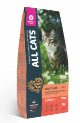 ALL CATS сухой корм для взрослых кошек с говядиной и овощами - 13 кг