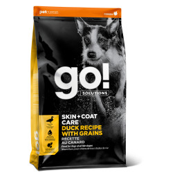 Go! Solutions Skin+Coat Care 22/12 для щенков и взрослых собак для кожи и шерсти, с уткой и овсянкой - 1,59 кг
