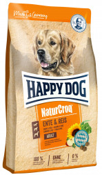Happy Dog NaturCroq сухой корм для собак всех пород для улучшения состояния кожи и шерсти с уткой и рисом - 12 кг