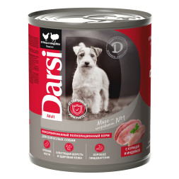 Darsi консервы для взрослых собак с курицей и индейкой паштет - 850 г х 6 шт