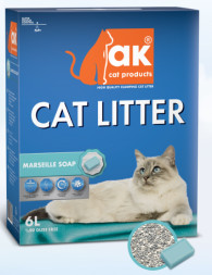 AK Cat наполнитель комкующийся бентонитовый с ароматом марсельского мыла - 5,5 кг (6 л)