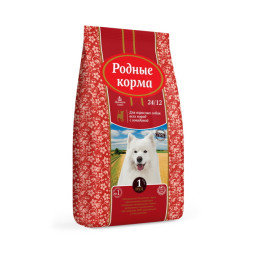 Родные Корма 22/10 сухой корм для взрослых собак с говядиной - 1 Пуд (16,38 кг)