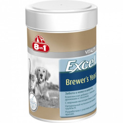 Живые пивные дрожжи 8 in 1 &quot;Excel Brewers Yeast&quot; с чесноком для кошек и собак 780 таб.
