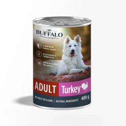 Mr.Buffalo Adult влажный корм для взрослых собак с индейкой, в консервах - 400 г х 9 шт