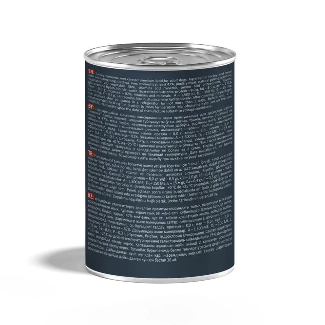 Mr.Buffalo Adult влажный корм для взрослых собак с индейкой, в консервах - 400 г х 9 шт