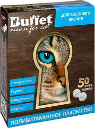 BUFFET ВитаЛапки поливитаминное лакомство для кошек с таурином - 50 табл.