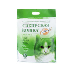 Сибирская Кошка &quot;Элитный&quot; впитывающий силикагелевый наполнитель для кошачьего туалета ЭКО - 16 л (7,3 кг)