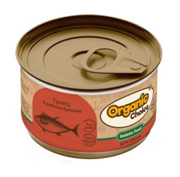 Organic Сhoice Low Grain влажный корм для взрослых кошек, тунец в рыбном бульоне, в консервах - 70 г х 24 шт