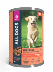 ALL DOGS влажный корм для взрослых собак тефтельки с говядиной в соусе, в консервах - 415 г х 12 шт
