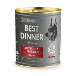Best Dinner Exclusive Recovery консервы для собак при восстановлении паштет с говядиной и печенью - 340 г