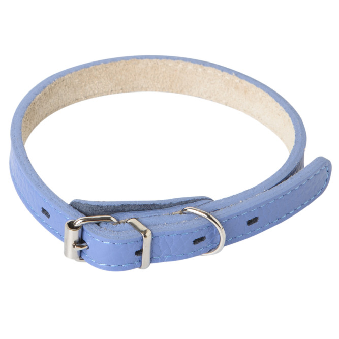 Mr.Kranch ошейник для собак, из натуральной кожи, прямой, 24-30 см, васильковый