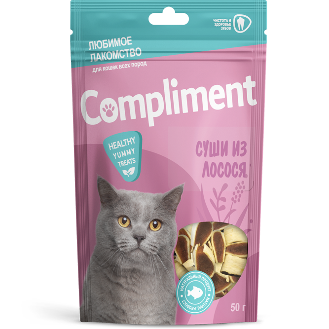 Compliment лакомство для кошек Нежные суши из лосося - 50 г