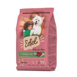 Edel Adult Medium &amp; Maxi Beef сухой корм для взрослых собак средних и крупных пород, с говядиной - 2 кг