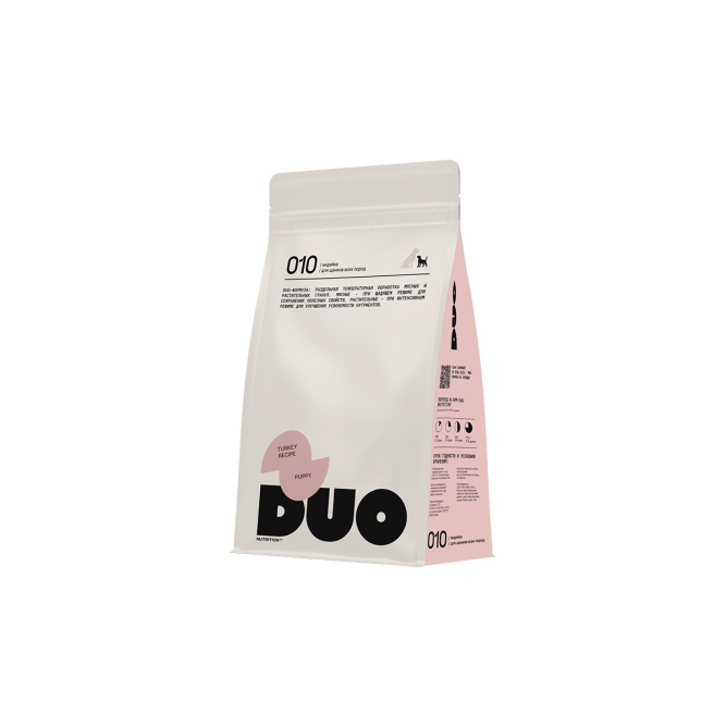DUO Nutrition сухой полнорационный корм для щенков всех пород с индейкой и рисом - 3 кг