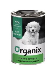 Organiх консервы для щенков с мясным ассорти, ягненком и цукини - 400 г х 6 шт