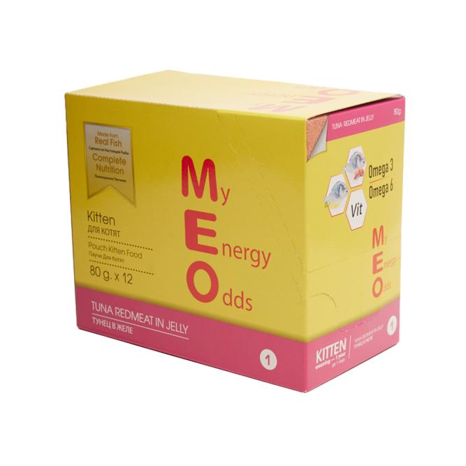 MEO влажный корм для котят с тунцом в желе, в паучах - 80 г х 12 шт