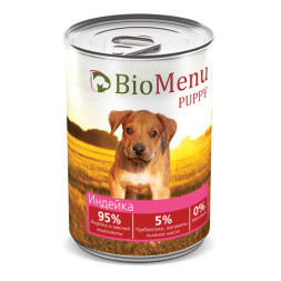 BioMenu Puppy влажный корм для щенков с индейкой, в консервах  - 410 г х 12 шт