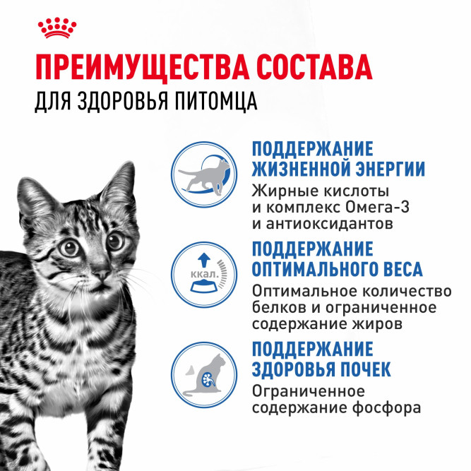 Royal Canin Indoor Sterilised 7+ влажный корм для стерилизованных кошек в возрасте от 7 до 12 лет, живущих в помещении, мелкие кусочки в желе, в паучах - 85 г х 28 шт