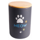 Mr.Kranch MEOW бокс керамический для хранения корма для кошек, 1900 мл, черный