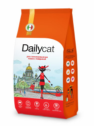 Dailycat Casual сухой корм для взрослых стерилизованных кошек с говядиной - 10 кг