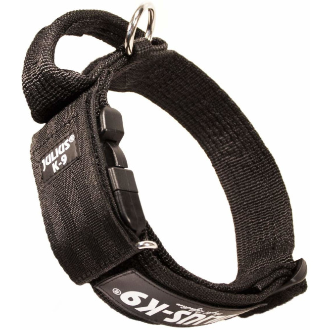 Julius-K9 ошейник для собак Color &amp; Gray, 47-67 см/5 см, закрытая ручка + скрытый локер, черный