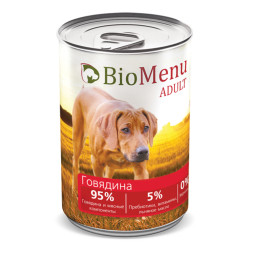 BioMenu Adult влажный корм для взрослых собак с говядиной, в консервах  - 410 г х 12 шт