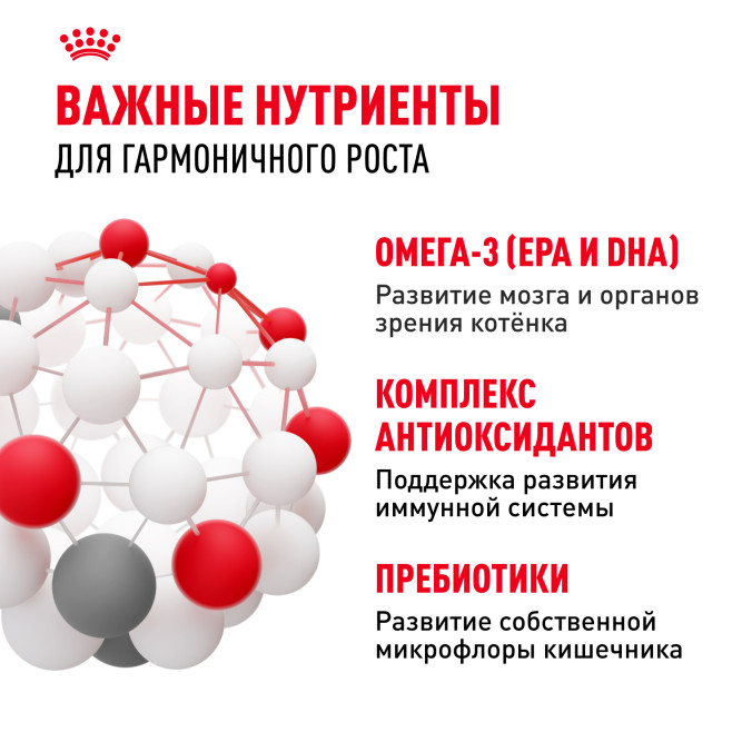 Royal Canin Kitten 34 сухой корм для котят от 4 до 12 месяцев с птицей - 2 кг