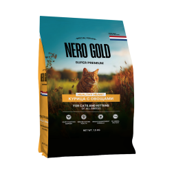 Nero Gold Super Premium сухой корм для кошек и котят с мясом курицы и овощами - 1,5 кг
