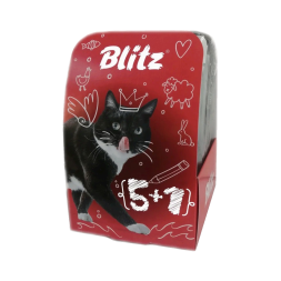 Blitz Sensitive набор паучей для взрослых кошек с ассорти вкусов, кусочки в соусе и желе - 85 г х 5+1 шт