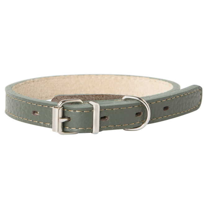 Mr.Kranch ошейник для собак, из натуральной кожи, прямой, 24-30 см, оливковый