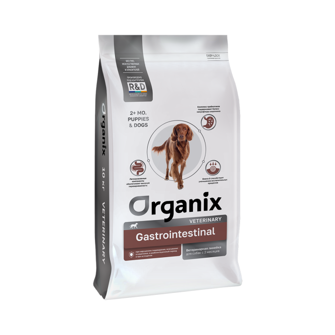 Organix Gastrointestinal сухой диетический корм для щенков с 2-х месяцев и собак всех пород при нарушениях пищеварения, в реабилитационный период и при истощении - 10 кг