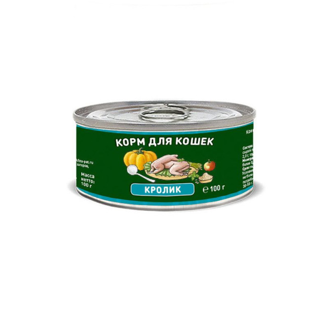 Solid Natura Holistic влажный корм для кошек, с кроликом, в консервах - 100 г х 6 шт