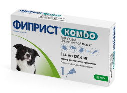 Фиприст Комбо KRKA капли для собак 10-20 кг от блох, вшей, клещей и власоедов - 1 пипетка