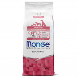 Сухой корм Monge Dog Speciality Line Monoprotein Puppy &amp; Junior корм для щенков всех пород, из говядины с рисом 12 кг
