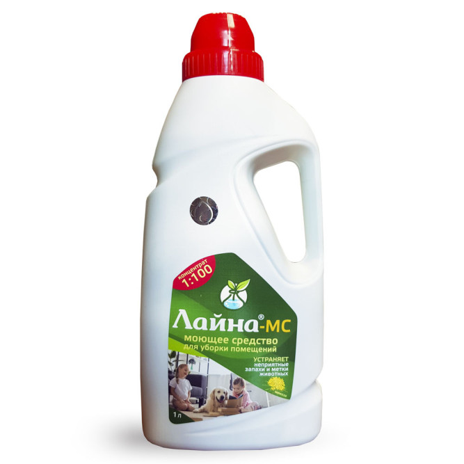 Концентрированное моющее средство Лайна МС с запахом мимозы 1 л