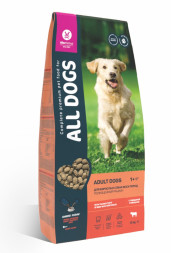 ALL DOGS сухой корм для взрослых собак с говядиной и овощами - 13 кг