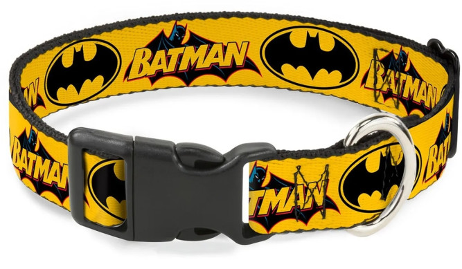 Buckle-Down Бэт-Cигнал жёлтый цвет ошейник с пластиковой застёжкой 23-38 см