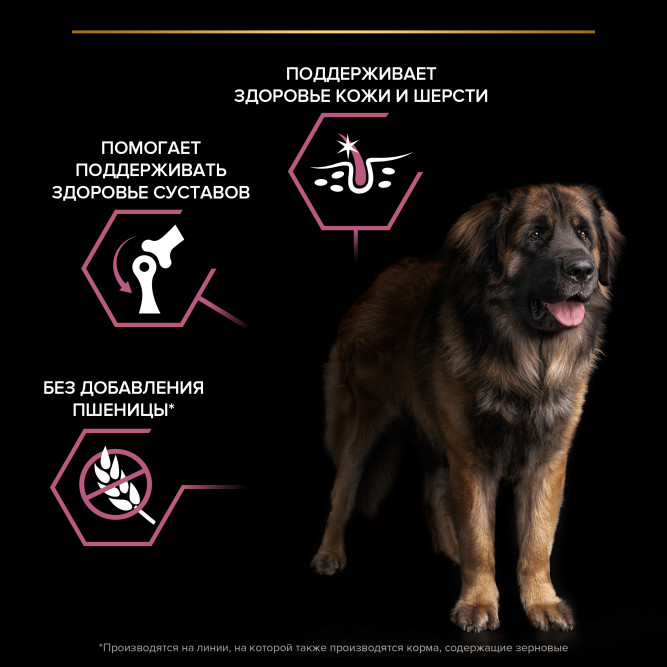 Pro Plan Adult Sensitive Skin сухой корм для взрослых собак крупных пород с мощным телосложением с чувствительной кожей, с лососем - 14 кг