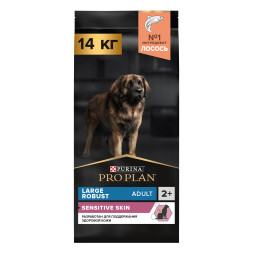 Pro Plan Adult Sensitive Skin сухой корм для взрослых собак крупных пород с мощным телосложением с чувствительной кожей, с лососем - 14 кг