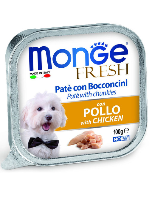 Monge Dog Fresh влажный корм для взрослых собак с курицй в ламистре 100 г (32 шт в уп)