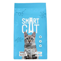 Smart Cat сухой корм для взрослых стерилизованных кошек и кастрированных котов, с лососем - 1,4 кг