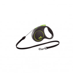 Flexi Black Design cord S поводок-рулетка для собак, зеленая 5 м, до 12 кг