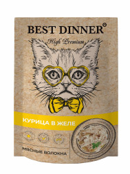Best Dinner High Premium паучи для кошек с курицей в желе - 0,085 кг