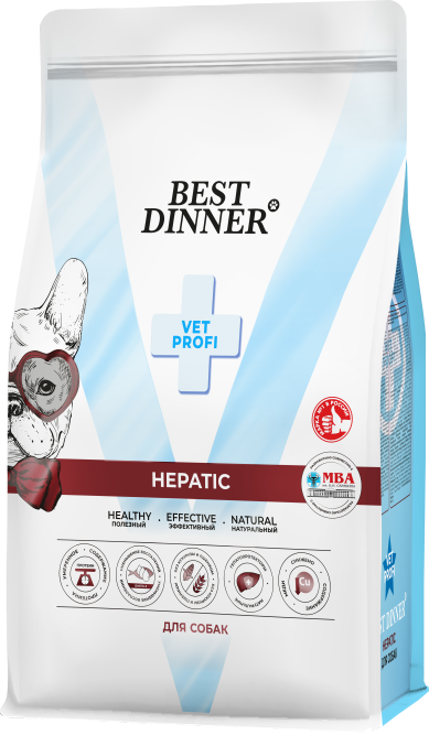 Best Dinner Vet Profi Hepatic сухой диетический корм для взрослых собак всех пород при заболеваниях печени - 12 кг
