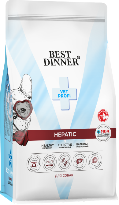 Best Dinner Vet Profi Hepatic сухой диетический корм для взрослых собак всех пород при заболеваниях печени - 12 кг