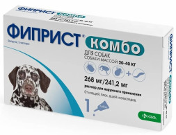 Фиприст Комбо KRKA капли для собак 20-40 кг от блох, вшей, клещей и власоедов - 1 пипетка