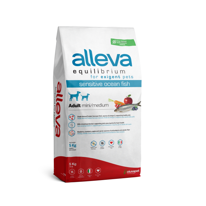 Alleva Equilibrium Sensitive Ocean Fish Adult Mini/Medium сухой корм для взрослых собак мелких и средних пород с океанической рыбой - 5 кг